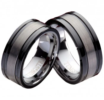 Wolframringe W106 ohne Stein mit Gravur